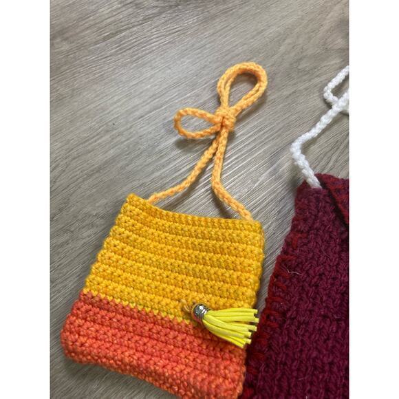 Handmade Crochet Mini Bag Set - Unbranded Multicolor Bags Pouch Lot - Picture 6 of 12